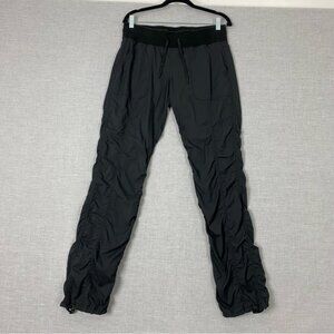 Shambhala Dance Pants Unlined Women Med Black Stripes Elastic Drawstring Waist